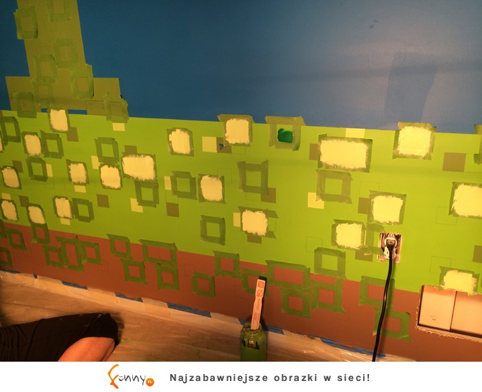 Matka zaprojektowa swojemu synowi pokój w stylu MINECRAFT, wow!