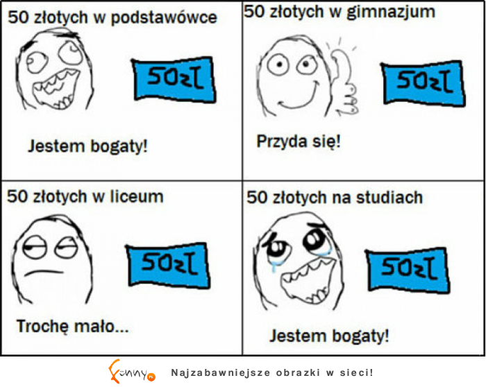 50 złotych dla ucznia...