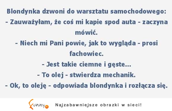 Blondynka dzwoni do mechanika...