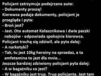 Policjant zatrzymuje podejrzane auto! haha :D