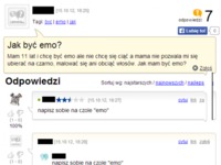 Pyta się jak być EMO! Haha ZOBACZ jak jej doradzili na forum :D