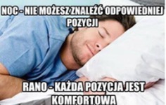 Komfortowa pozycja do spania