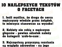 10 najlepszych tekstów o facetach, 7 niszczy, haha! :)