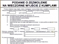 Zezwolenie na wieczorne wyjście z kumplami