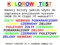 Kolorowy test! Zrób to w ciągu 15 sekund!