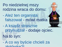 Rodzina wwychodzi z kościoła i narzeka! Syn najlepszy XD