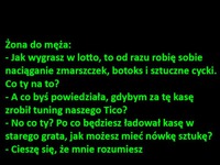 Żona planuje co zrobi po wygranej w LOTTO! Zobacz komentarz męża XD