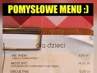 Menu dla dzieci