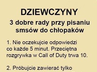 3 dobre rady przy pisaniu smsów do grających chłopaków :D