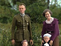 Witold Pilecki z żoną i dziećmi, Ostrów Mazowiecka, 1934 r.