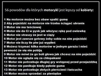 56 powodów dla których motor jest lepszy od kobiety! Teraz wiesz kogo wybrać ;)