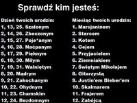 Sprawdź kim jesteś! Podaj swój dzień i miesiąc Twoich urodzin! Śmieszne :)