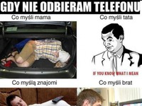 Gdy nie odbieram telefonu- Co myślą moi rodzice, znajomi,dziewczyna-dobre!