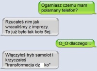 Kolega uświadomił go co zrobił wczoraj wracając z imprezy...MASAKRA! :)