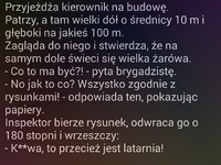 Przyjeżdża kierownik na budowę :)