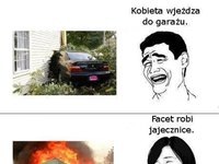 Co się dzieje gdy facet gotuje, a kobieta parkuje? :D