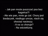 Sąsiad spotyka drugiego sąsiada na spacerze z psem XD