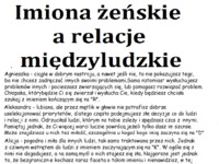 Imiona żeńskie a relacje międzyludzkie! Zobacz co oznacza Twoje imię!