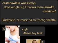 Skąd wzięła się literowa rozmiarówka STANIKÓW? :)