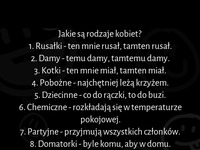 Zobacz jakie są rodzaje kobiet! :D