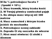 W ilu % potrzebujesz faceta?