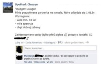 Pilnie poszukiwana partnerka na wesele!
