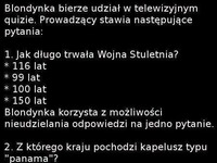 Blondynka bierze udział w telewizyjnym quizie- zobacz jak to się skończyło!