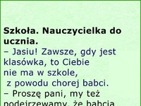 Pani jest podejrzliwa w stosunku do Jasia ale on szybko wyjaśnia sprawę :D