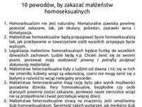 10 powodów, by zakazać małżeństw homoseksualnych. A Ty jesteś za czy przeciw?