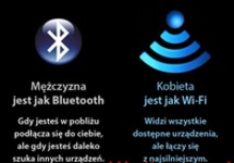 Mężczyzna jest jak bluetooth a kobieta jak wi-fi :D