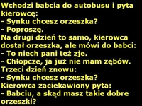 Wchodzi babcia do autobusu i pyta kierowce