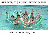 Jak uczą się płwać zwykli ludzie :D