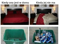 Gdy ona jest oraz gdy jej nie ma :)