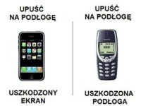 Upuść komórkę na podłogę