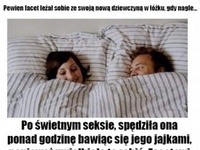 Pewien facet leżał sobie ze swoją nową dziewczyną w łóżku :D