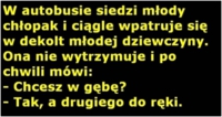 W autobusie siedzi młody chłopak i ciągle wpatruj się w dekolt młodej dziewczyny! ZOBACZ reakcję dziewczyny :D