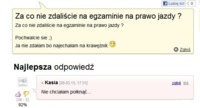 Zapytała na forum o powód oblania prawo jazdy, zobacz co jej odpisała, HAHA! :D