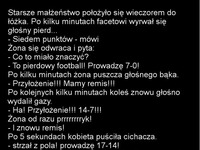 Starsze małżeństwo położyło się do łóżka...