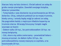 Starzec leży na łożu śmierci. Chciał zabrać ze sobą do grobu swoje pieniądze! ZOBACZ co było dalej :D