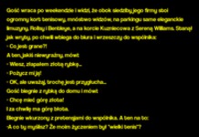 Kawał: Gość wraca po weekendzie i widzi, że obok siedziby jego firmy stoi ogromny kort tenisowy