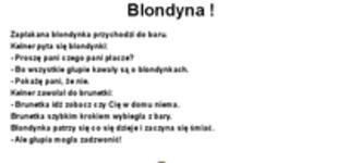 Zapłakana blondynka przychodzi do baru :D