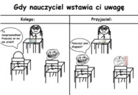 Gdy nauczyciel wstawia ci uwagę :)