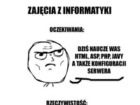 Zajęcia z informatyki- oczekiwania a rzeczywistość :D