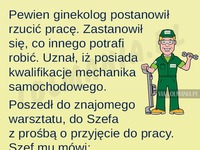 Doktorek okazał się bardzo nietypowym mechanikiem ;)