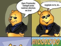 Zgon prosiaczka nastąpil przez nadmiar alkoholu we krwi :D