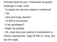 Gościu wynajął płatnego mordercę  na zdradzającą żonę, ale nie spodziewał się, że gość będzie aż tak dobry