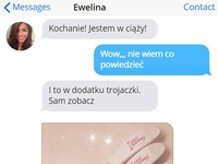 Kobieta cieszy sie, że będzie miała dziecko. A nawet trzy... ;O