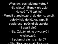 Facet opowiada kumplowi o ich wspólnym koledze, który cudem uniknął tragicznej śmierci... ale czy na pewno uniknął HEHE