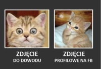 Zdjecie do dowodu a zdjecie na fb jak widać jest różnica :)