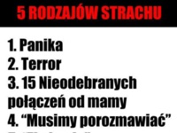 5 Rodzajów Strachu!